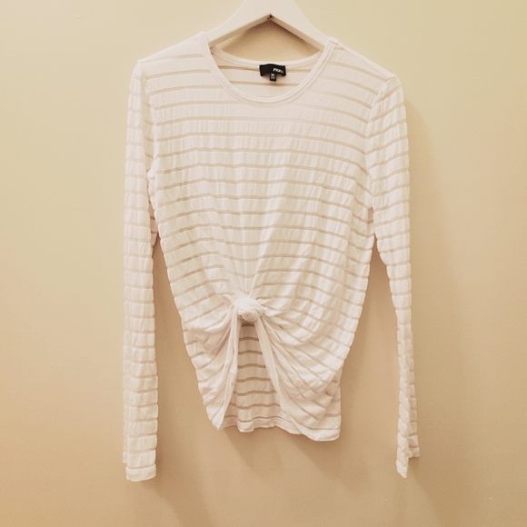 Wilfred free burn out stripe long sleeve T shirt, tied detail front - Picture 2 of 6